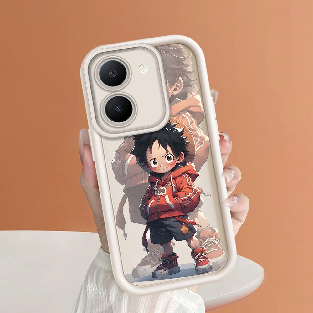 Soft Silicone Square Ladders Cartoon Pattern Full Cover Camera Protection Shockproof Case for iPhone Infinix Tecno Vivo