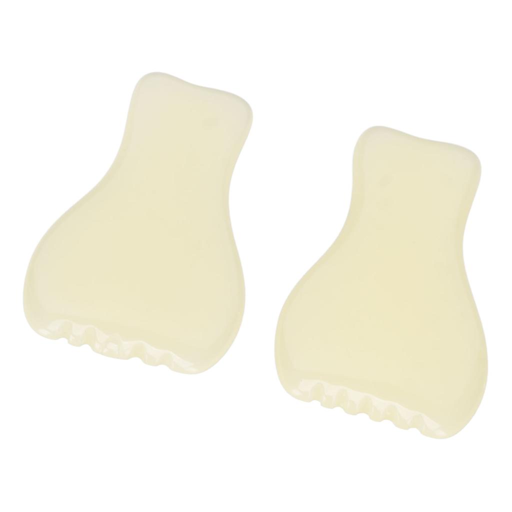 2pcs Facial Scraping Massage Board Smoothing Surfaces Resin Skin Gua Sha Plate for Home Salon