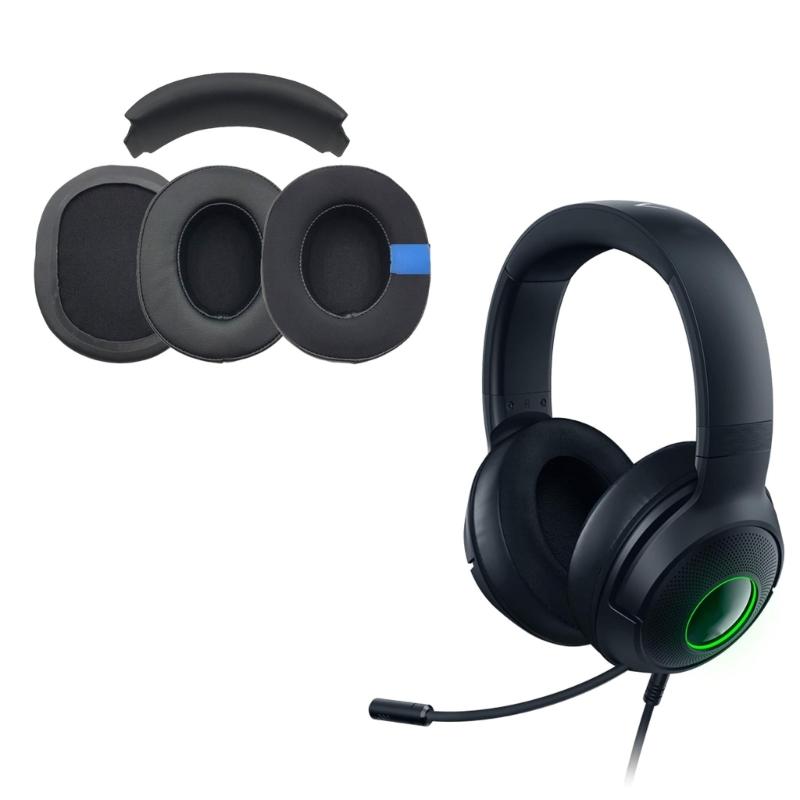 Upgraded Cooling Gel Ear Pads Ear Cushion Headband For Kraken V3X V3 PRO Gaming Headset , Noise Cancelling Foam