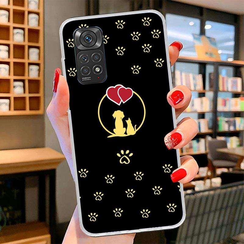 Dog Footprint Paw Cute Cover Phone Case For Xiaomi Redmi Note 15 14 13 12 11 10 Pro Plus 14S 12S 11S 11T 11E 10S Soft Fundas She