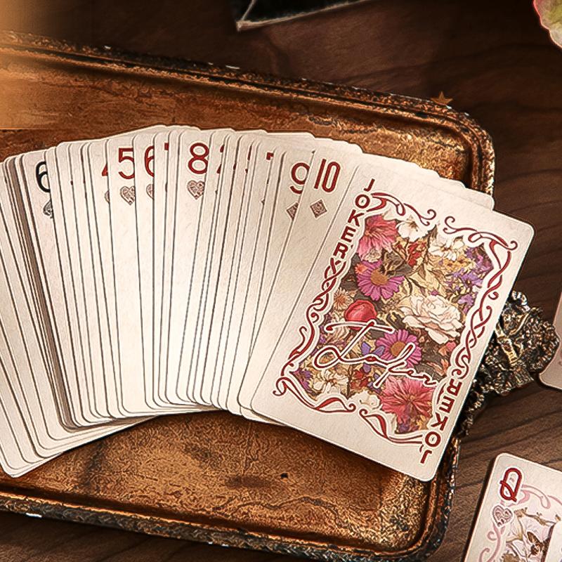 55pcs Secret Garden Playing Cards Floral Collectible Deck Literary Style Game Card Creative Stationery Gift