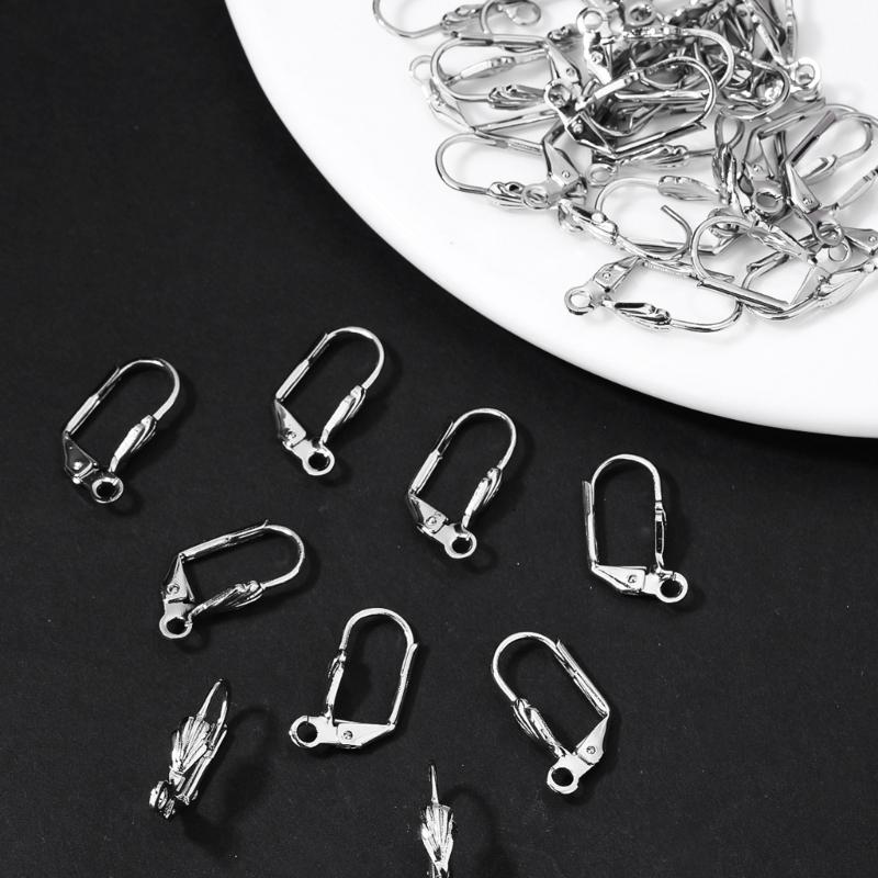 Pack of 50 French Style No Piercing Ear Clips Sophisticated Steel Elegant Pains Free Design for Sensitive Ears