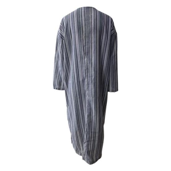 Women's 3/4 Sleeve Striped Maxi Dress Casual Loose Fit Sundress with Front Pocket Summer Beach Vacation Outfits