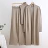 Women's Piece Cardigan Knit Lounge Set 3 Elastic Waist Wide Leg