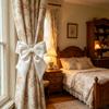 1Pc French-Style Bow with Ribbon - Elegant Bow with Ribbon Curtain Tiebacks, Luxurious Holders for Drapes, Blinds, Curtains