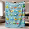 2026 Latest Flannel Blanket 1pc Dinosaur Alphabet Blanket UltraSoft Flannel Throw with Vibrant Dinosaur Print, Colorful Letters & Numbers, Perfect for