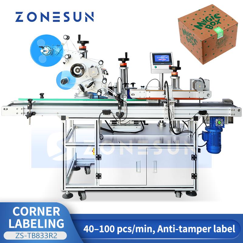 Zonesun ZS-TB833R2 Tamper-Evident Corner Labeling Machine for Boxes and Cartons