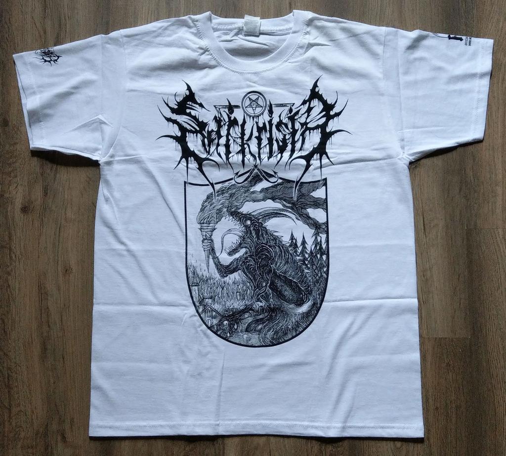 SARKRISTA - Black Devouring Flames (White T-Shirt) Officially Licensed