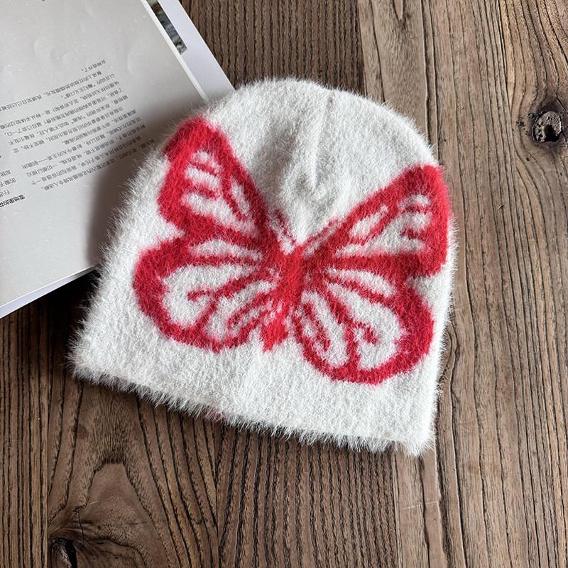 Knitted Butterfly Faux Mink Hat For Women Winter Warmth And Windproof Comfort