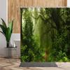Green Jungle Shower Curtain Summer Forest Tree Bathroom Bath Decoration Home Decor Natural Landscape 3D Living Room Curtains Set