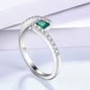 100 % 925 Sterling Silber Kreiert Moissanit 1,0 Karat Smaragd Edelstein Geburtsstein Hochzeit Verlobungsring Edler Schmuck