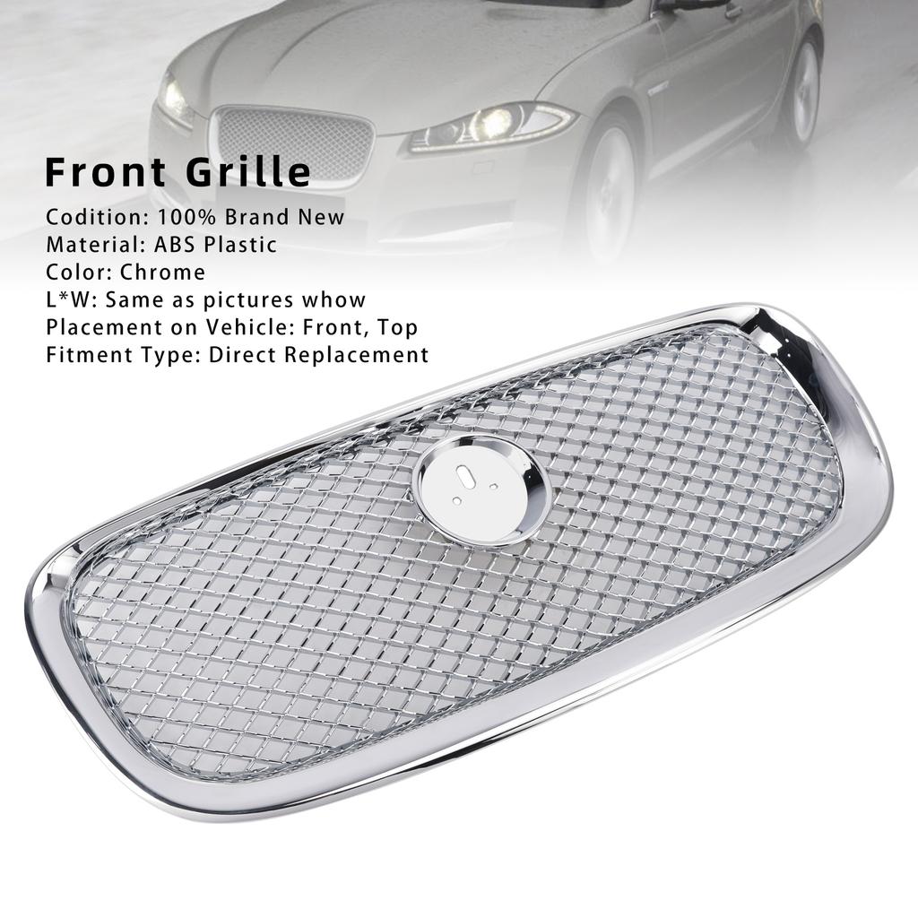 XF-R Style Front Bumper Grill Grille Fit Jaguar XF 2012-2015 Chrome