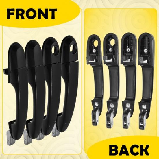 4Pcs Outside Door Handle Black for Hyundai Tucson 2.7L 2.0L 2005 2006-2009 New