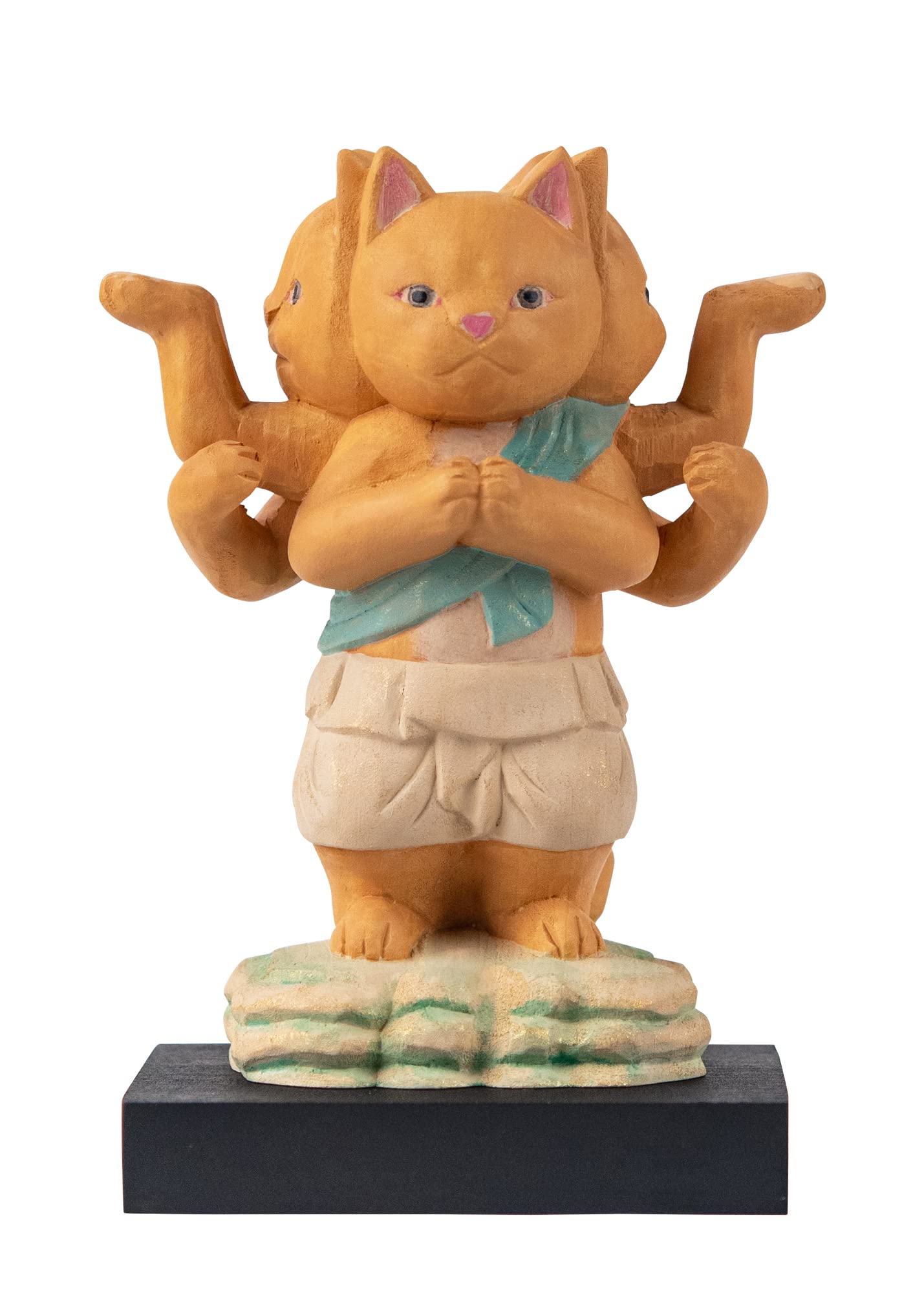 

Cat Buddha prototype supervised by Butsuya Sakai Buddhist lucky cat figurine Ashura, - statue, amulet, (NB Ashura)