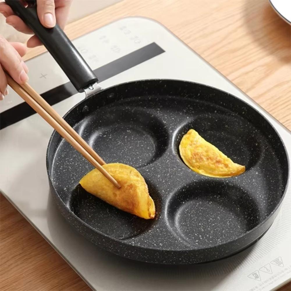4 Hole Breakfast Egg Pan Round Egg Cooker Durable Egg Frying Pan  Burger Shop