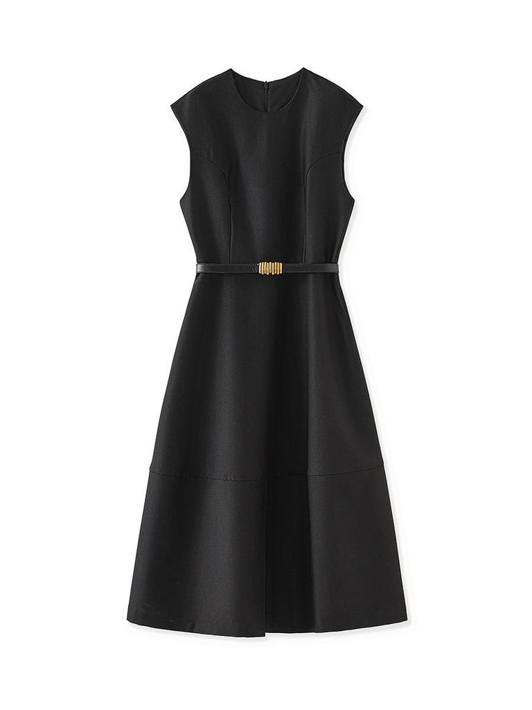 High-End Commuting Slimming Sleeveless Court Style Women's Dress - Summer Waist-Cinching Vest Dress