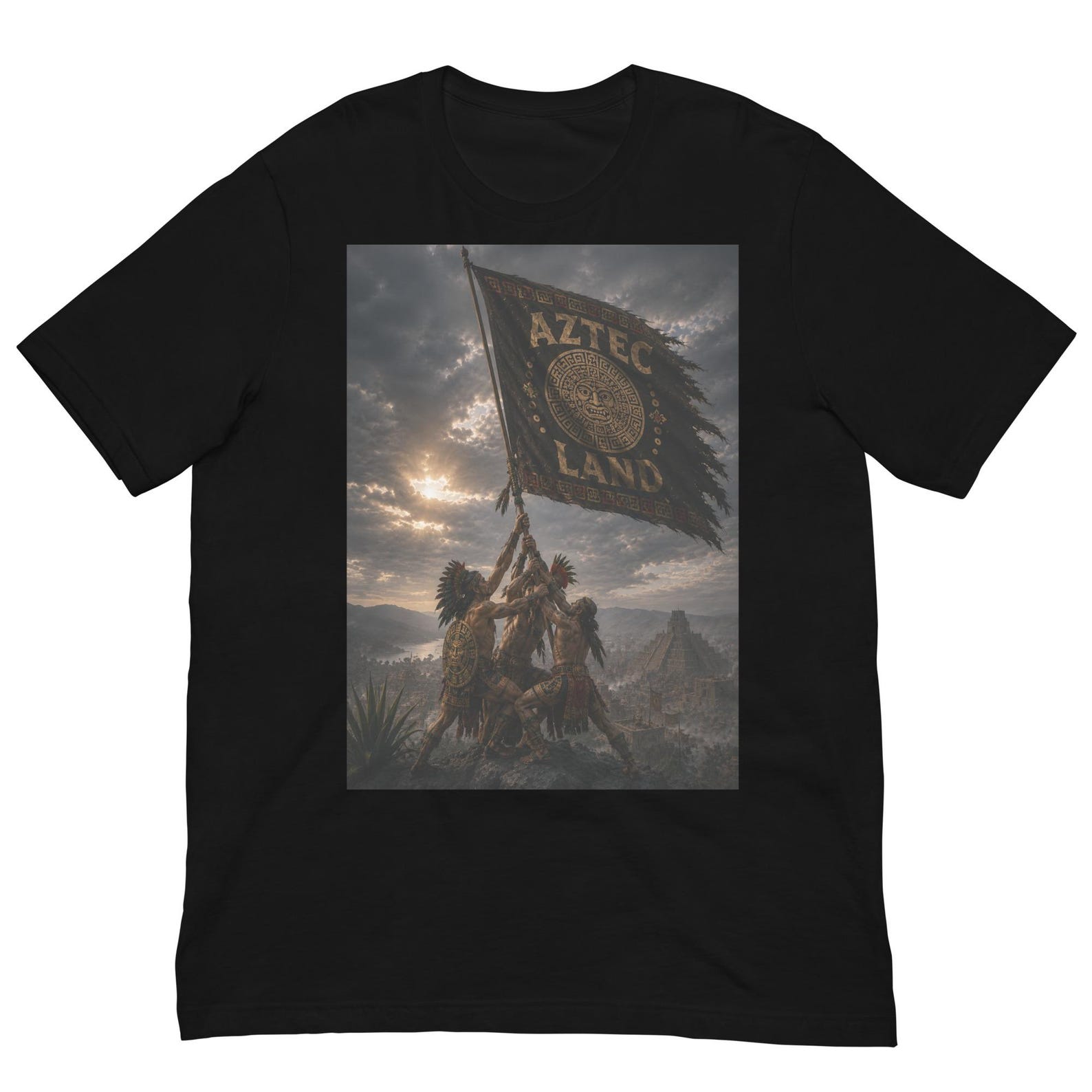 Aztec Land Shirt, Aztec Empire T-Shirt, Indigenous Warrior Flag Tee, Ancient Mexico Graphic Shirt, Mexican Heritage Aztec Art 3XL