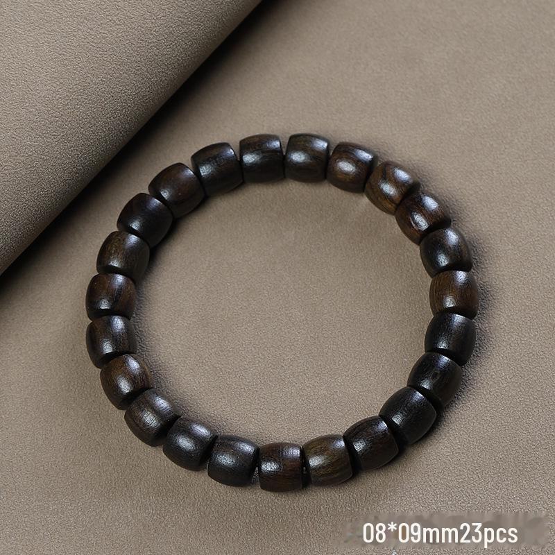 

Мужской и женский этнический браслет из агарового дерева «Бодхисаттва» с тигровыми полосками - коллекция украшений из буддийских бусин