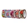 Kamiiso Japanese Washi Masking Tape Kimono Beauty 5 Volumes (Bell, Double Cherry Blossom, Ichimatsu Tachibana, Goldfish, Camellia) Set Width 15mm X