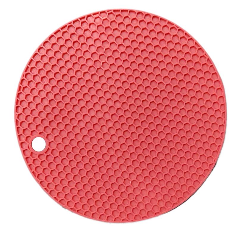 

1 шт. силиконовый коврик против ожогов, подставка для кастрюль, защита кухонной столешницы, термостойкий противоскользящий круглый силиконовый коврик красный
