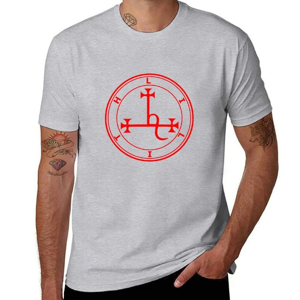 Lilith Ars Goetia Sigil Red T-Shirt sports fans boys animal print Men's t-shirts