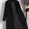 Korean Style Loose Fit Woolen Coat with Cotton Padding - Mid-Length & Slimming Design