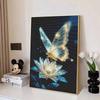 Butterfly and Lotus Full Round Drill Diamond Painting Kit DIY Sparkle Art Canvas for Adults Relaxing Craft and Home Decoration Gift Idea Set