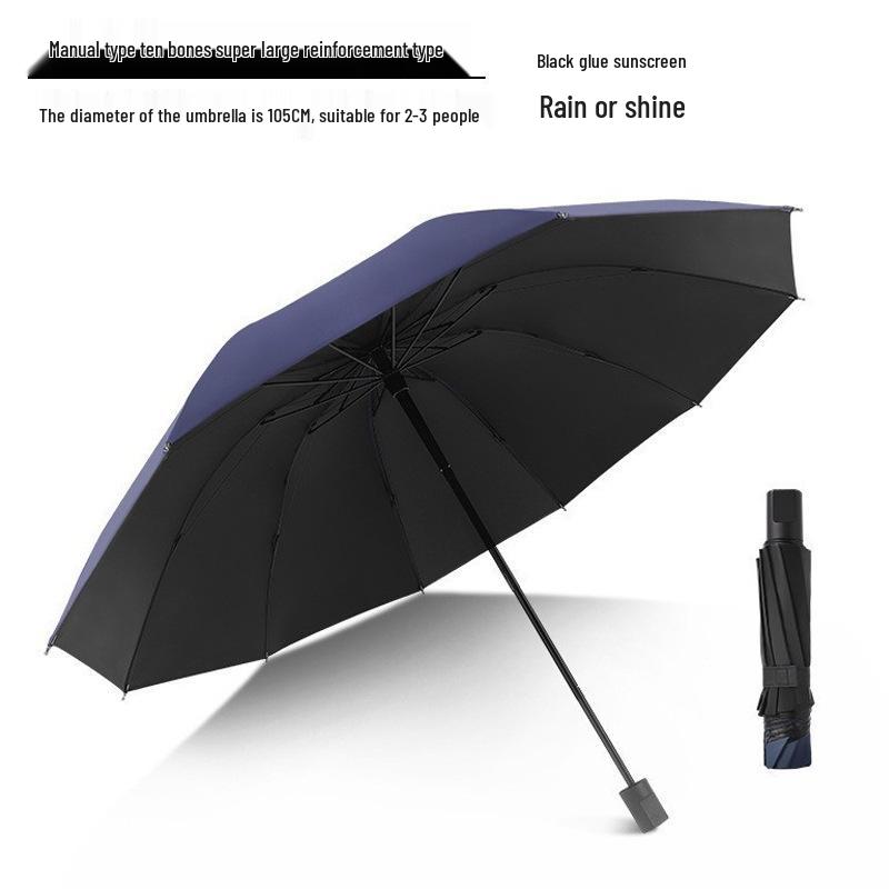 Velký skládací deštník pro tři osoby, odolný proti dešti a slunci, s potiskem loga na zakázku