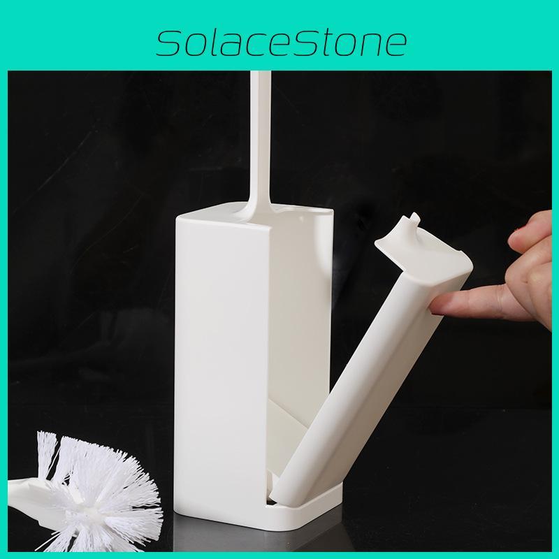 Kit Brush Toilet With Stand Long Handle Plastic Design For Bathroom Maintenance