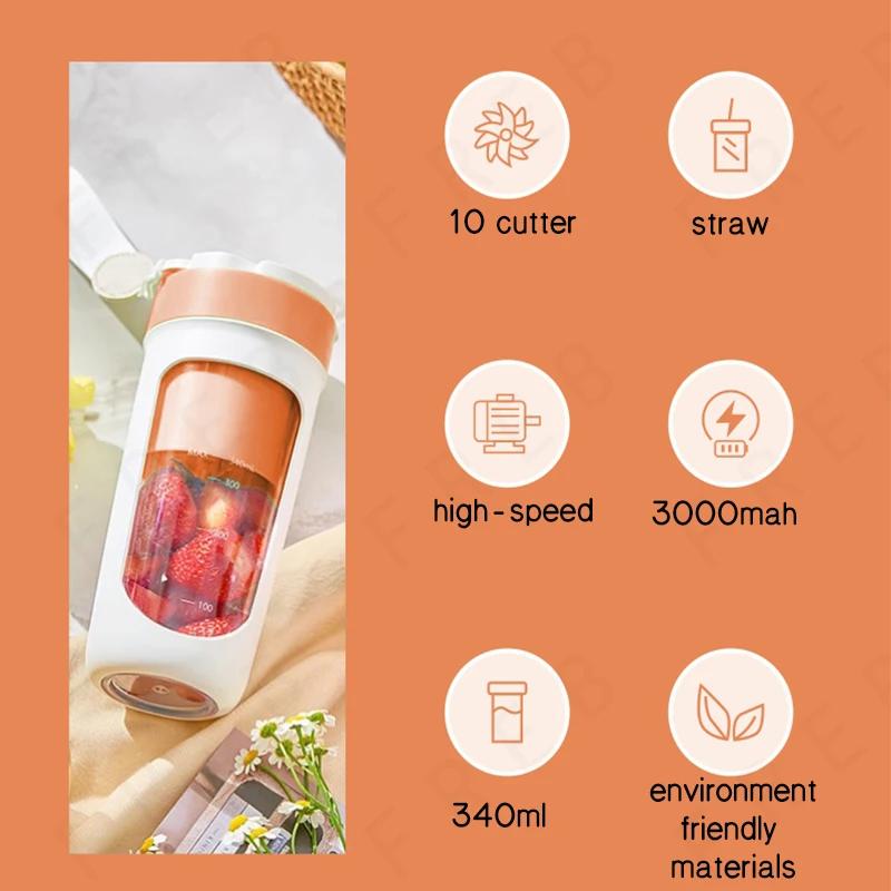10 Blade Electric Juicer Portable Blender Fruit Mixers Fruit Extractors Multifunction Juice Maker Machine Blender Smoothie Mixer