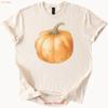 Pumpkin Watercolor T Shirt Fall Harvest Halloween Autumn Vintage Fashion Designer Clothes Breathable Streetwear Soft