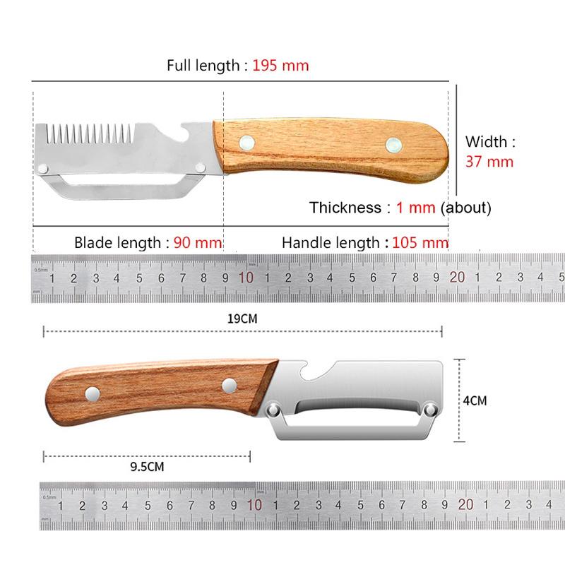 Premium Vegetable Peeler with Wooden Handle and Bottle Opener 2-in-1 Stainless Steel Kitchen Tool for Fruit Apple Potato Pumpkin