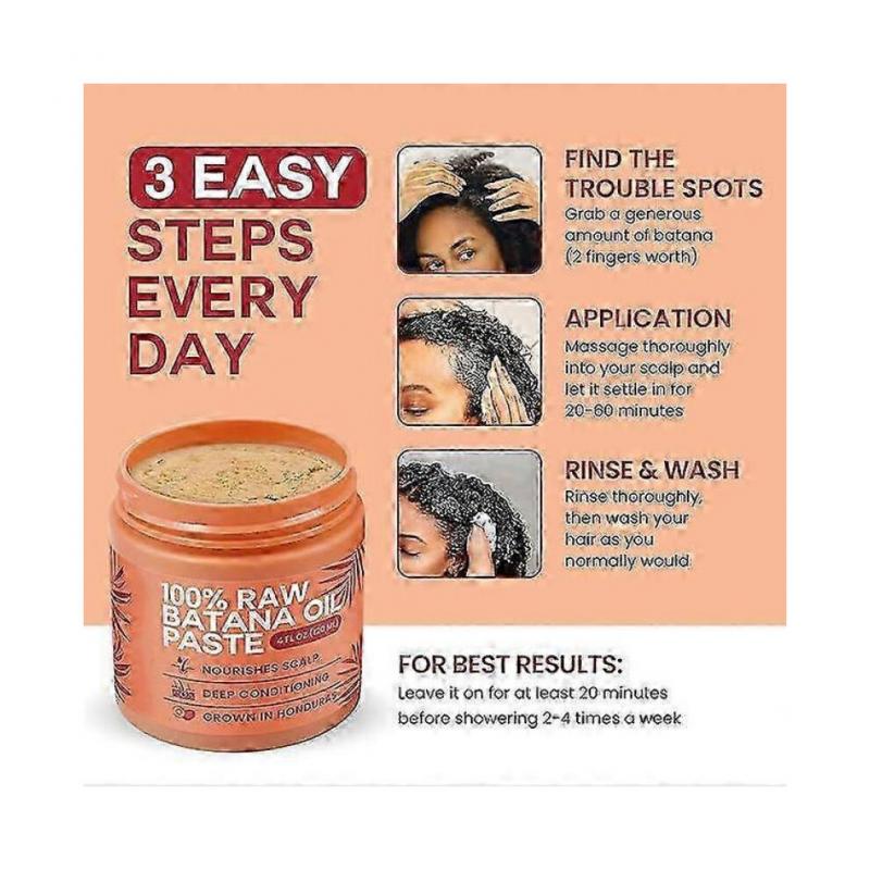 Ulei Batana Brut pentru Creșterea Părului - 100% Pur, Batana Organic din Honduras pentru Păr Natural Gros și Puternic - Mască pentru Scalp pentru Bărbați și Femei