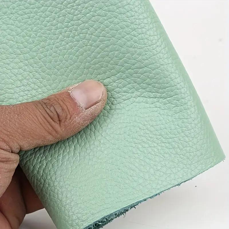 Cuero genuino, patrón de lichi coloreado, cuero de vaca de capa superior, bolsa de cuero hecha a mano para bricolaje de 1,5 mm, tarjetero, leat de cojín de mesa