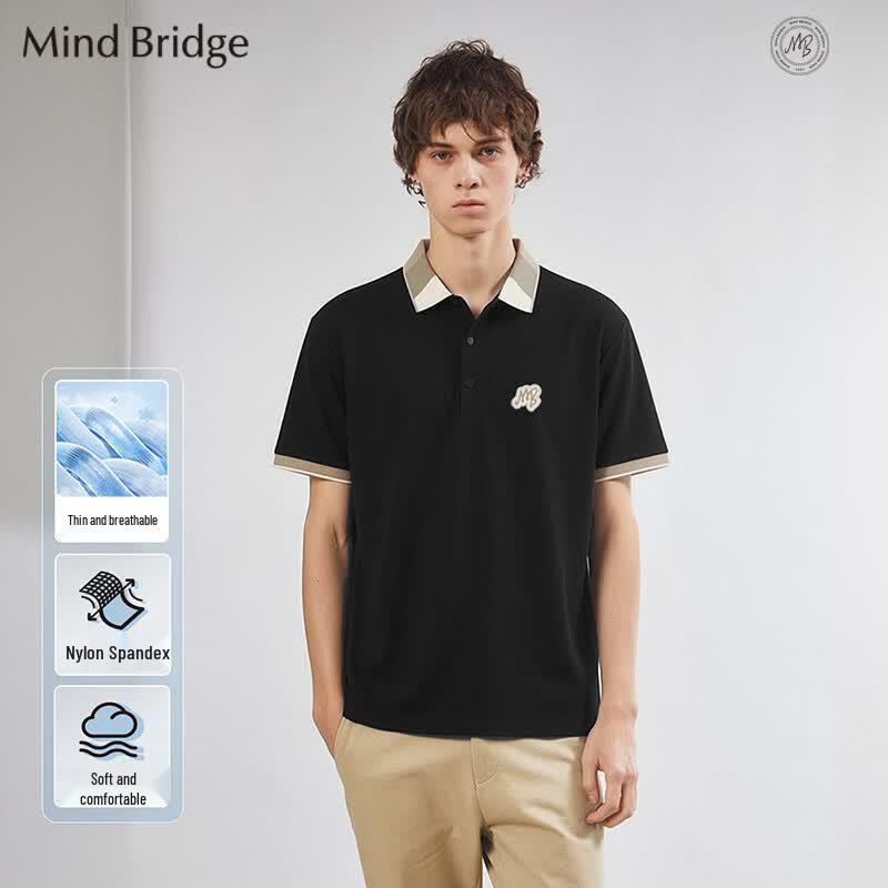 

Mind Bridge Men s Color-Block Collar Polo Shirt 2XL