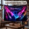 Space Cosmic Theme Throw Blanket Custom Name Text Personalized Blanket Soft Cozy Blanket for Home Sofa Bed
