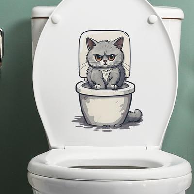 Wütende Katze Toilettenaufkleber Badezimmer Badezimmer Wohnkultur Wandaufkleber