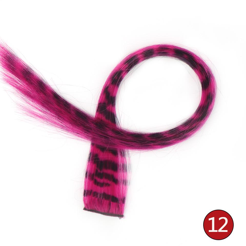 Feather Hair Extensions Farget syntetisk klips i håret Feather Colorful False Hair Extension Blandet farge rett hår for kvinner