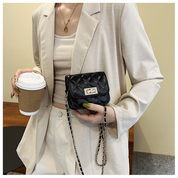 Quilted Faux Leather Chain Bag for Women Minimalist Crossbody Shoulder Bag KTB