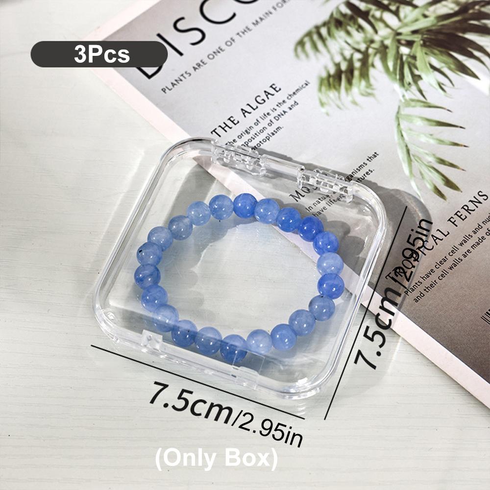 Clear Jewelry Storage Box Plastic Bracelet Necklace Earring Jewelry Organizer Box Rectangular Container with Portable Small Case