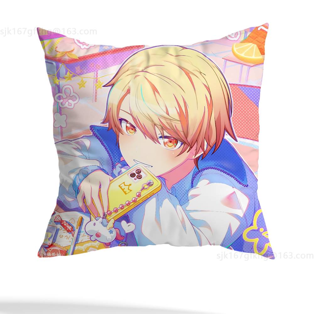T-Tenma Tsukasa  Pillow Case Anti-dustmite Pillowcase Invisible Zipper Silky Short Plush Sofa Cushion Cover