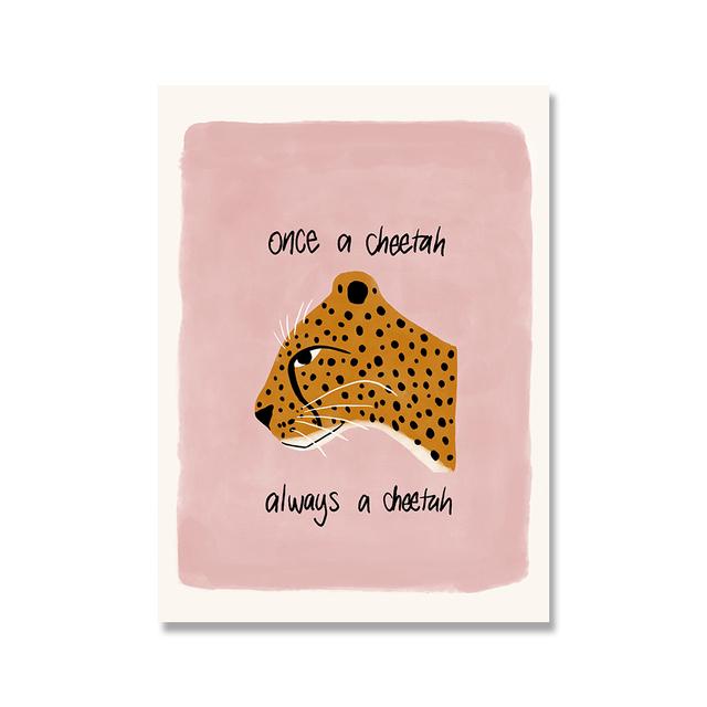 

Абстрактная картина на холсте Девушка и цветок Цитата Плакат Гепард HD 21cm×30cm NoFrame