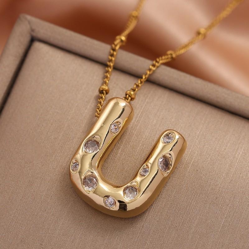 Ladies' Diamond Metal Necklace, Heavy Craftsmanship Premium Design Initial Necklace, Gift for Women, Holiday Present, Party Jewelry.