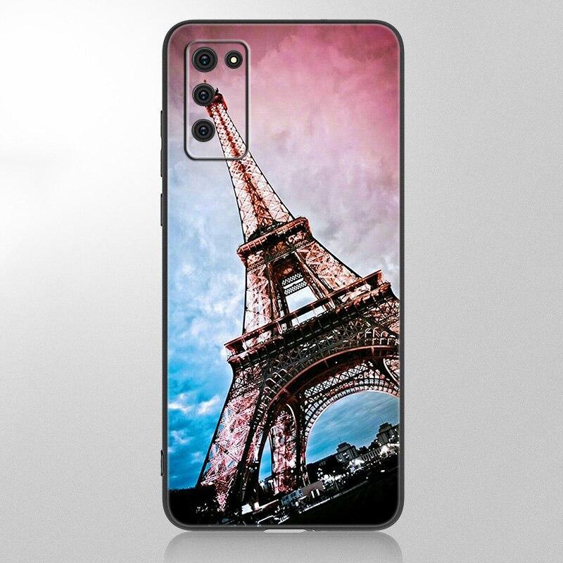 Love Paris Eiffel Tower Case For Samsung Galaxy A12 A02S A22 A32 A52 A72 A71 A51 A41 A31 A21 A11 A50 A70 A10S A20S Black Cover