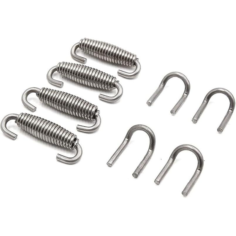 Motorcycle Exhaust Springs 58 Mm/2.28", Exhaust Pipe Muffler Swivel Springs, Exhaust Spring Hook Fasteners, Exhaust Pipe Spring With Swivel Hooks Set