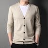 Autumn Men's Casual Simple Solid Color Knitted Cardigan