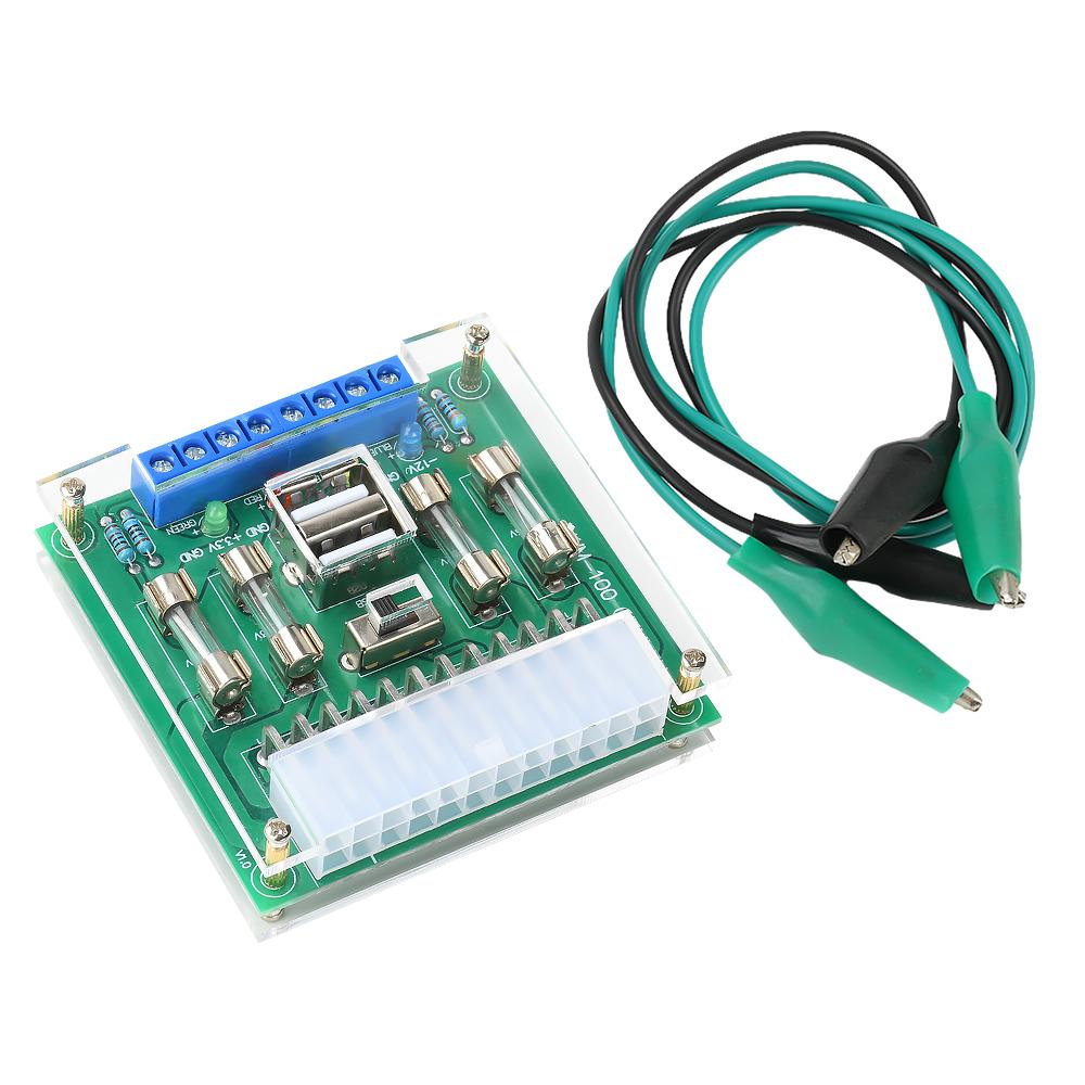 ATX 20Pin/24Pin Power Adapter Module 4-color LED Display Desktop Computer Power Transfer Circuit Board with 4.0mm Banana Socket