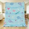 Soft Flannel Throw Blanket – Breathable, Cozy Warm Ocean-Themed, Ideal for Home Office, Christmas & Halloween Use