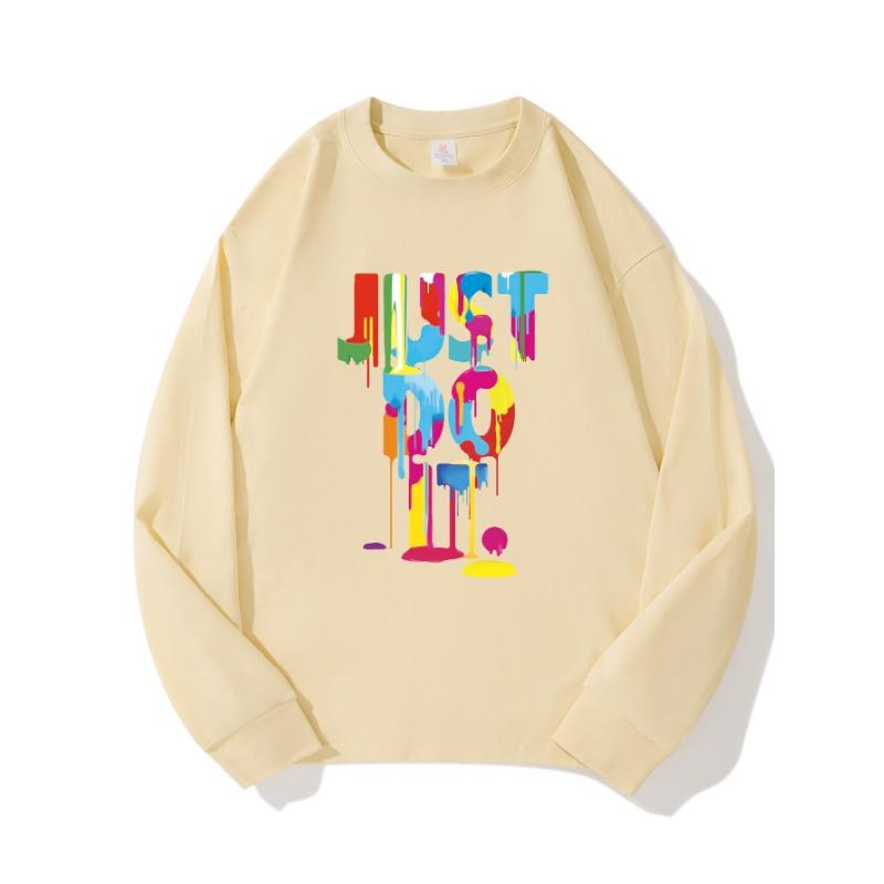 

Осенняя одежда DO, длинный рукав, чистый хлопок, новый мужской и женский топ, весенний внутренний слой, базовая рубашка, футболка с круглым вырезом и длинными рукавами XXL бежевый