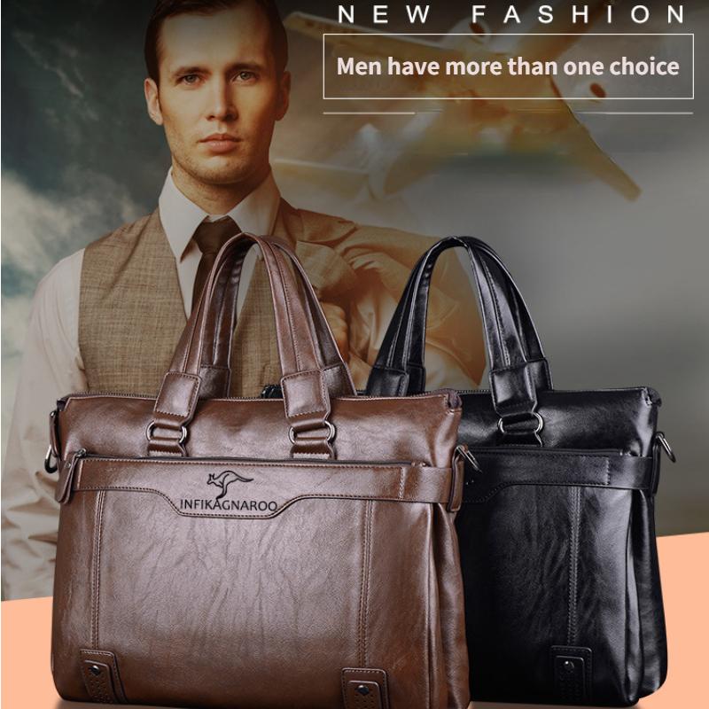 Mode Herren Rindsleder Business Aktentasche Umhängetasche Männlicher Messenger Große Kapazität Computertasche